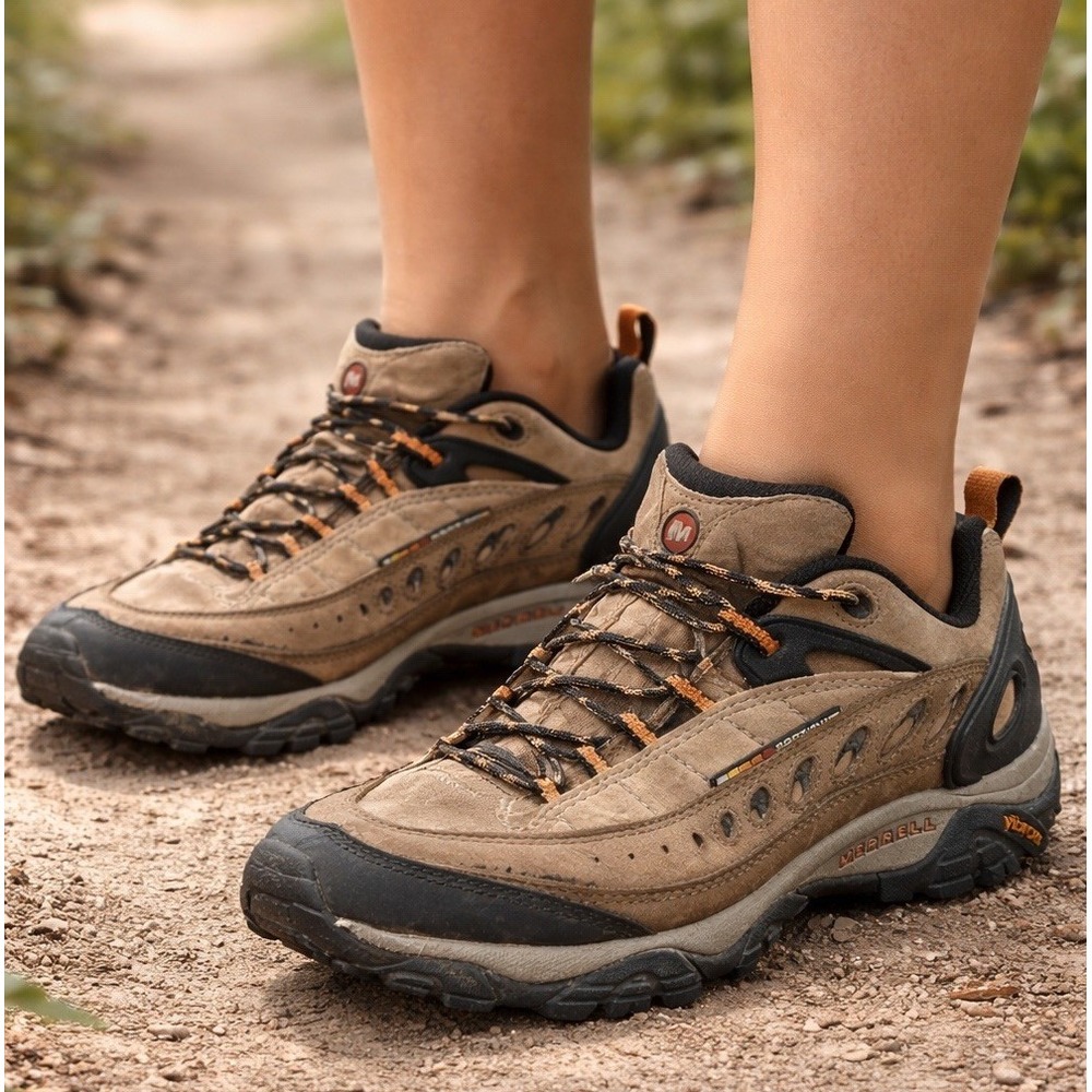 Merrell Pulse II All Terrain Trail Hiking Sneakers Women's 9 Low Boots Tan Shoes